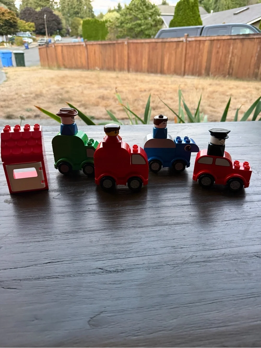 Lego duplo Pull-Back Toy Cars with Mini Figures - Green, Red, Blue, Red